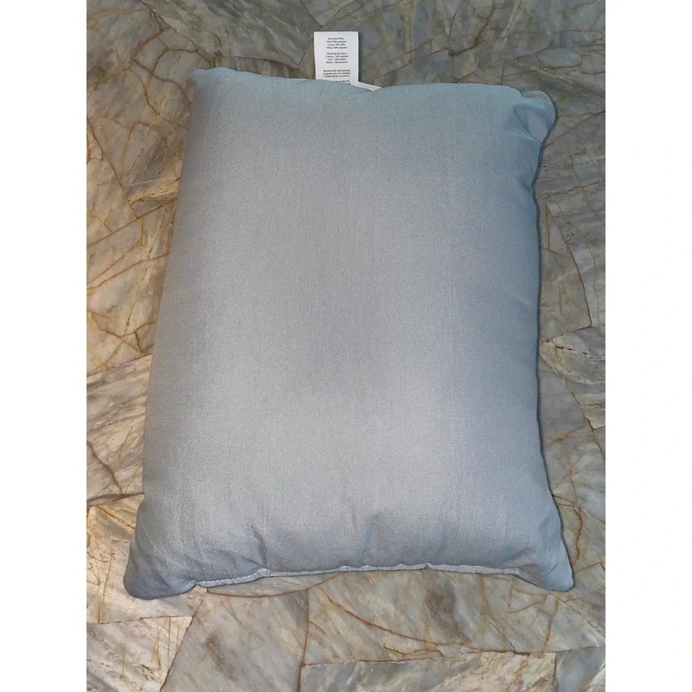 Mainstays Marble Diamond Decorative Pillow Blue Grey White Geometric 12x16